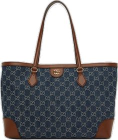 Casual Monogram Canvas Bags For Everyday Use, Casual Gucci Leather Shoulder Bag, Luxury Denim Bag With Double Handles, Luxury Denim Bags With Double Handle, Casual Gucci Travel Bag, Gucci Canvas Shopping Bag, Gucci Coated Canvas Bags, Gucci Coated Canvas Everyday Bag, Designer Denim Travel Bag