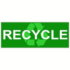 the recycle sign is green and white