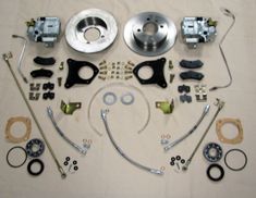 the complete brake assembly kit is ready to be installed