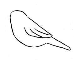 a black and white drawing of a bird