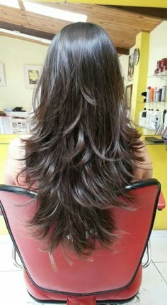 Choppy Butterfly Haircut, Haircut Wispy Layers, 40 Tattoos For Women, Spiky Layered Hair Long, 80s Long Layered Hair, Heavy Layered Shag, Dark Brown Shaggy Long Hair, Shorter Layers On Long Hair, Really Layered Hair Medium