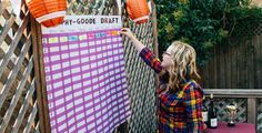 Fantasy Football Draft Board DIY Football Draft Party, Fantasy Football Draft Party, Fantasy Football Names, Fantasy Draft, Football Draft