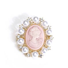 PRICES MAY VARY. Materials --- Made of hypoallergenic materials. AAAAA Cubic Zirconia, Shiny & Sparkly. Size & Details --- Rhinestone Pearl Cameo Brooch Size 1.34*1.73 Inches. Dainty Shell Pearls Crystal Wreath Lapel Pins, Carved Pink Victorian Lady Brooches Jewelry. Packing --- Dainty Brooch Pin Come with Black Gift Velvet Pouch. It is the ideal gift for Best Friend, Daughter, Lover, Mom, Sister, Bride, Bridesmaids, Aunt, Girl Friend etc. Perfect Gift --- Ideal for Christmas gifts, Thanksgiving Crystal Wreath, Vintage Christmas Dress, Pink Brooch, Pink Victorian, Princess Jewelry, Medieval Jewelry, Victorian Lady, Accessories Wedding, Expensive Jewelry