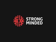 the logo for strong minded is shown in red and black