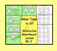 what time is it? interactive smartboard lesson for grade 1 and 2 - english