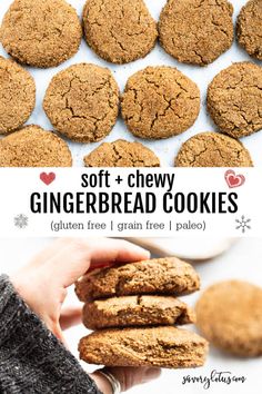 soft and chewy gingerbread cookies with text overlay