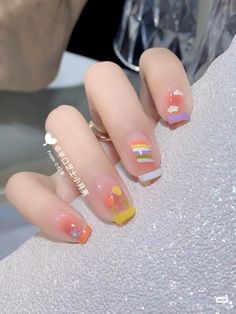 Yellow Nail Art, Nail Art Photos, Cute Nail Art Designs, Blush Nails, Cute Gel Nails, Soft Nails, Bling Acrylic Nails