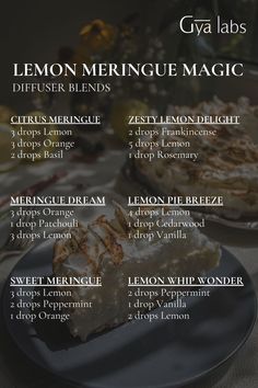 Experience a burst of zest with our Lemon Meringue Magic diffuser blends! 🍋✨ Let the sweet and tangy fragrance uplift your mood and brighten your space.   #GyaLabs #UpliftYourEveryday #essentialoils #summerseason #amazing #soulwisdom #August #vibes #summer  #summervibes #abundance #abundancemindset #miracles #blessings #inspiration #NaturalCare #HealthyLiving #EssentialOils #woman Magick Oil, Diy Scrubs, Doterra Recipes, Roller Blends, Candle Diy, List Of Essential Oils, Doterra Essential Oils Recipes