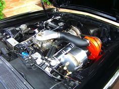 an engine in the trunk of a car