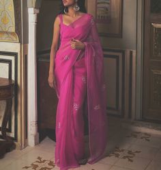 #saree Simple Saree Designs, Embroidered Saree