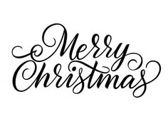 merry christmas lettering with handwritten font