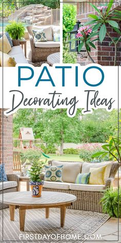 patio decorating ideas with text overlay