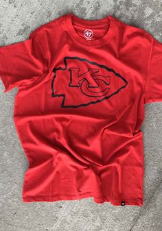 47 Kansas City Chiefs Red Pop Shadow Imprint Short Sleeve T Shirt - 48005873 Kansas City Chiefs Vinyl Shirts, Chiefs Vinyl Shirt, Chiefs Cricut Shirt, Diy Kc Chiefs Shirt, Red Fan Apparel T-shirt With Sublimation Print, Red Sublimation Print Fan Apparel T-shirt, University Red Cotton T-shirt With Letter Print, Red Crew Neck Top With Sublimation Print, Red Fan Apparel T-shirt With Logo Print