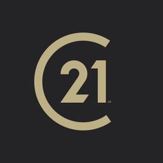 the number 21 logo on a black background