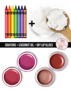 Tired of your lipgloss colors? Make your own, using crayons! | 27 Insanely Easy Two-Ingredient DIYs Coconut Oil Diy, Lipgloss Colors, Diy Coconut Oil, Make Up Inspiration, Lip Gloss Colors, Gloss Labial