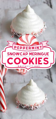 Peppermint Snowcap Meringue Cookies, christmas cookies, holiday baking recipes Peppermint Meringue Cookies, Peppermint Meringue, Peppermint Meringues, Meringue Cookie, Meringue Cookie Recipe, Meringue Recipe, Christmas Cookie Exchange, Christmas Candy Recipes, Meringue Cookies