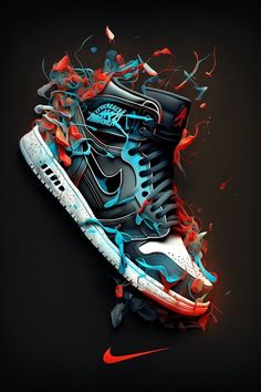 Jordan Shoes Wallpaper, Nike Wallpaper Backgrounds, Sneakers Illustration, Jordan Logo Wallpaper, Sneakers Wallpaper, Cool Nikes, Nike Art, Futuristic Shoes, Shoes Wallpaper