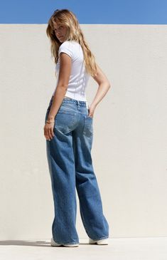 Level up your denim rotation with the Casey Medium Indigo Low Rise Baggy Jeans from PacSun. Featuring a trendy low-rise waist and an ultra-slouchy full-length leg, these jeans offer a relaxed, baggy fit that exudes laid-back vibes. Complete with a classic 5-pocket body and lightly distressed edges, they're the perfect combination of comfort and style for any casual occasion.


	Model is wearing a size 26
	Model measurements: 5’7” height, 32” bust, 23” waist, 34” hip Casual Mid-rise Cargo Jeans For Spring, High Rise Cargo Jeans For Everyday Spring Wear, Relaxed Summer Jeans For Everyday, Versatile Jeans For Day Out, Medium Wash Cargo Jeans For Everyday In Spring, Everyday Medium Wash Cargo Jeans For Spring, Mid-rise Cropped Jeans In Denim Blue For Everyday, Versatile Denim Blue Bottoms For Everyday, Relaxed High Rise Jeans With Pockets