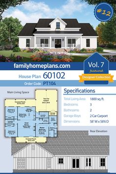 the front and back of a house plan