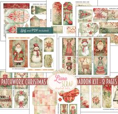 the pattern book features christmas cards, tags and envelopes for each individual item in this package