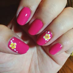 My Hawaiian plumeria flower nail art over fuchsia nails Fuchsia Nails, Hawaiian Flower Nails, Beach Nail Designs, Hawaiian Plumeria, Flower Nail Designs, Floral Nail Art