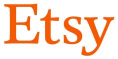 the words etsy written in orange on a white background