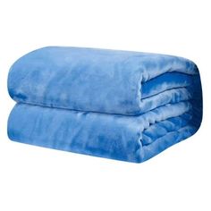 two blue blankets folded on top of each other