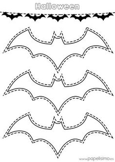 a printable pattern for bats with the word halloween on it in black and white