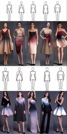 Triangle Body Shape Outfits, Inverted Triangle Outfits, Dresses For Wedding Guest, Modest Summer Dresses, Fashion Design Patterns, Fashion Vocabulary, Inverted Triangle, Dresses For Wedding, Fashion Illustration Dresses