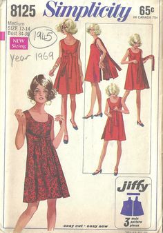 a woman's dress pattern from the 1960s