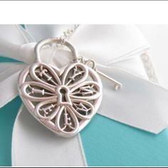 The Xl Filigree Heart Key Charm Is 1.55 Inches Long, 1.25 Inches Wide (Super Cool Piece!) Chain Not Included! Heart And Key, Tiffany & Co., Womens Jewelry Necklace, Key, Jewelry Necklaces, Women Jewelry, Chain, Silver, Women Shopping