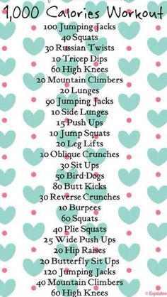 a printable workout poster with the words, 100 calories workouts for women