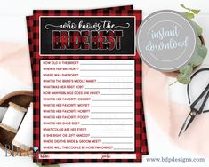 a red and black checkered printable to do list on a table with scissors