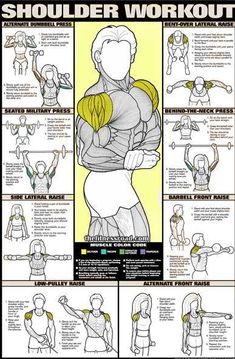 the shoulder workout poster with instructions