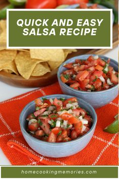 two bowls filled with salsa and tortilla chips