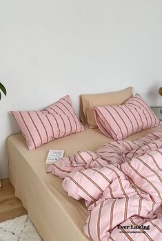 Minimal Stripe Bedding Set / Pink | Best Stylish Bedding | Ever Lasting