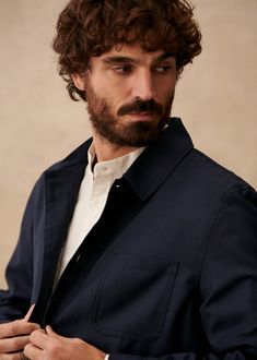 Adriano Jacket - Navy - Wool - Octobre Éditions Wool, Navy