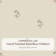 the cover for commercial use hand painted seamless pattern, with flowers in brown and white