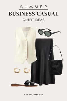 summer business casual outfits (1) Meeting Outfit, Black Skirt Outfits, Business Casual Outfit