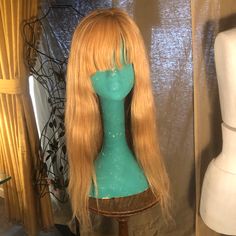 100% Human Hair Butterscotch Colored Wig With Bangs And Gold Highlights. Thick, Long And Beautiful. Excellent Condition. Highlights Thick, Wig Color, Colored Wigs, Wig With Bangs, Gold Highlights, Human Hair Wig, Wigs With Bangs, Hair Wig, 100 Human Hair