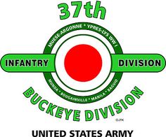 an image of the united states army seal with words in green and red on it