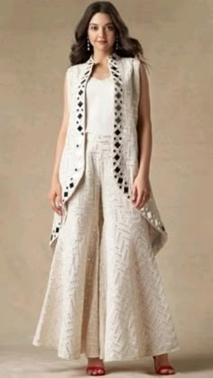 Coti Style Kurti, Mirror Work Jacket, Nikkah Dress, Buy Mirror, Asymmetric Jacket, Kurti Designs Party Wear, Sleeves Designs For Dresses