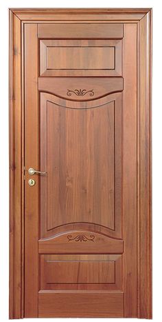 the wooden door is closed and ready to be used as a room divider or entrance