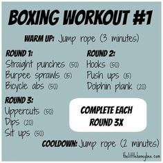 a poster with instructions for boxing workouts