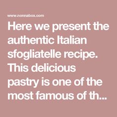 the words here we present the authentic italian recipe this delicious pastry is one of the most famous