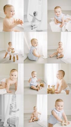 a baby sitting on the floor playing with toys