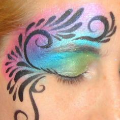 Eye design Eye Face Paint, Face Paint Party, Eye Face Painting, Face Inspiration, Face Paint Ideas, Girl Face Painting, Ice Dancing, Eye Designs, Kids Face Paint