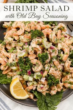 shrimp salad with old bay seasoning on a plate