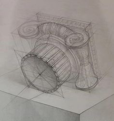 a drawing of a camera on top of a table