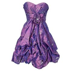 Purple cocktail bustier dress Glamorous Sweetheart Neckline Dress For Prom, Glamorous Sweetheart Neckline Prom Dresses, Ruched Strapless Mini Dress For Formal Events, Evening Mini Dress With Lined Bodice, Elegant Party Bubble Dress, Pleated Overbust Corset Dress For Prom, Elegant Cocktail Bubble Dress With Ruffles, Cocktail Corset Dress With Fitted Bodice, Party Strapless Dress With Corset Back